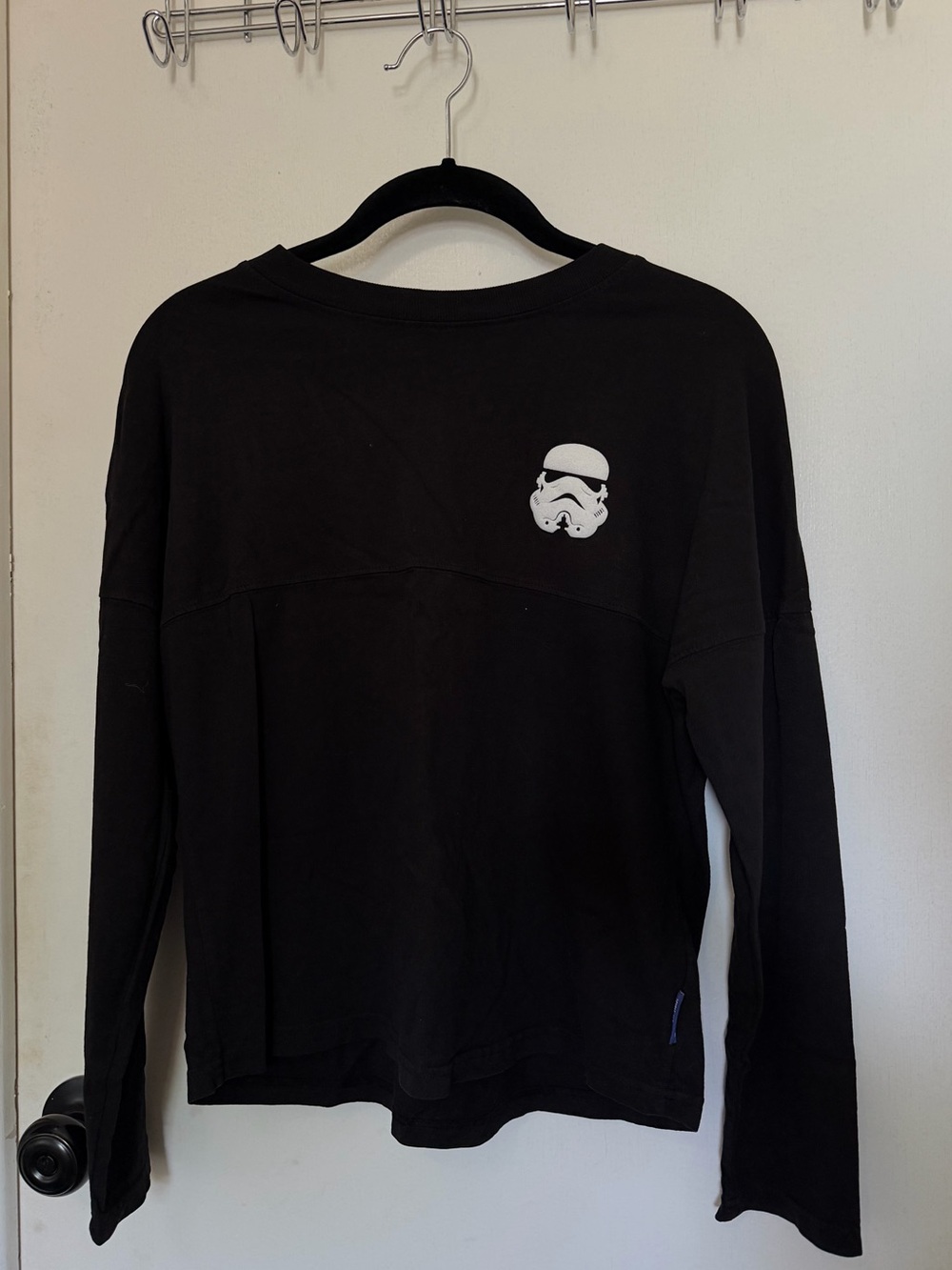 Disney Spirit Jersey Black Long-Sleeve Top with White Stormtrooper Graphic